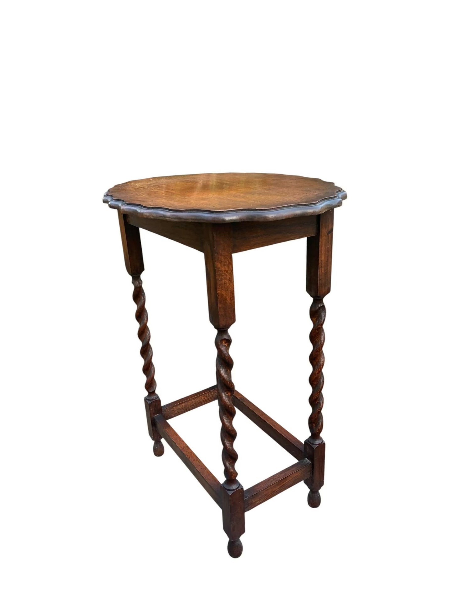 Antique Oak Barley Twist side table
