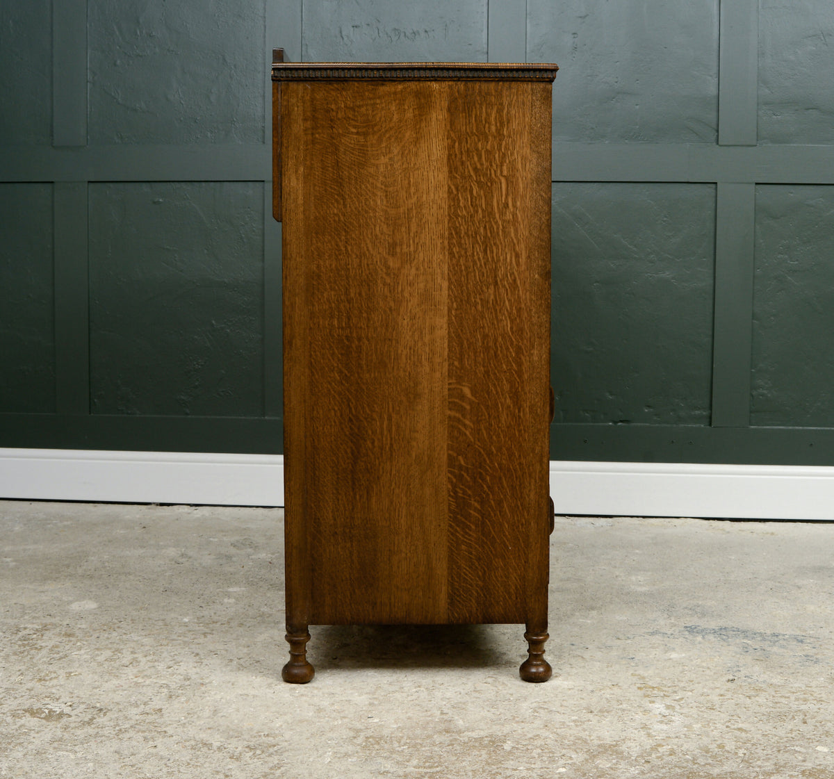 Art Deco Solid Oak Tallboy - Linen Cabinet - Cupboard Drawers