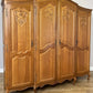 Wardrobe Vintage French Louis XVI Style Four Door Oak Carved Armoire LOT 4930