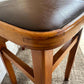 Mid century retro vintage stools wood vinyl brown