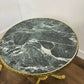 Pair of Circular Gilt Based Tripod Wine Tables with Faux Marble Tops