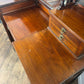 Edwardian Pedestal Red Walnut Dressing Table with Mirror
