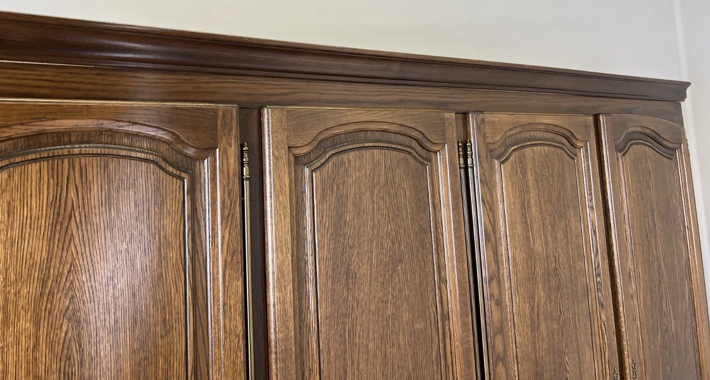 Wardrobe Vintage French Style Five Door Carved Armoire Cabinet LOT 6130