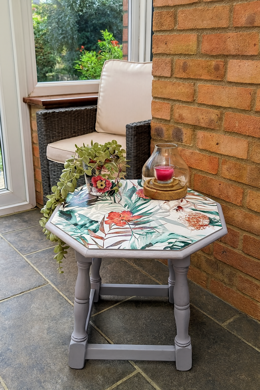 Floral Bohemian Side Table