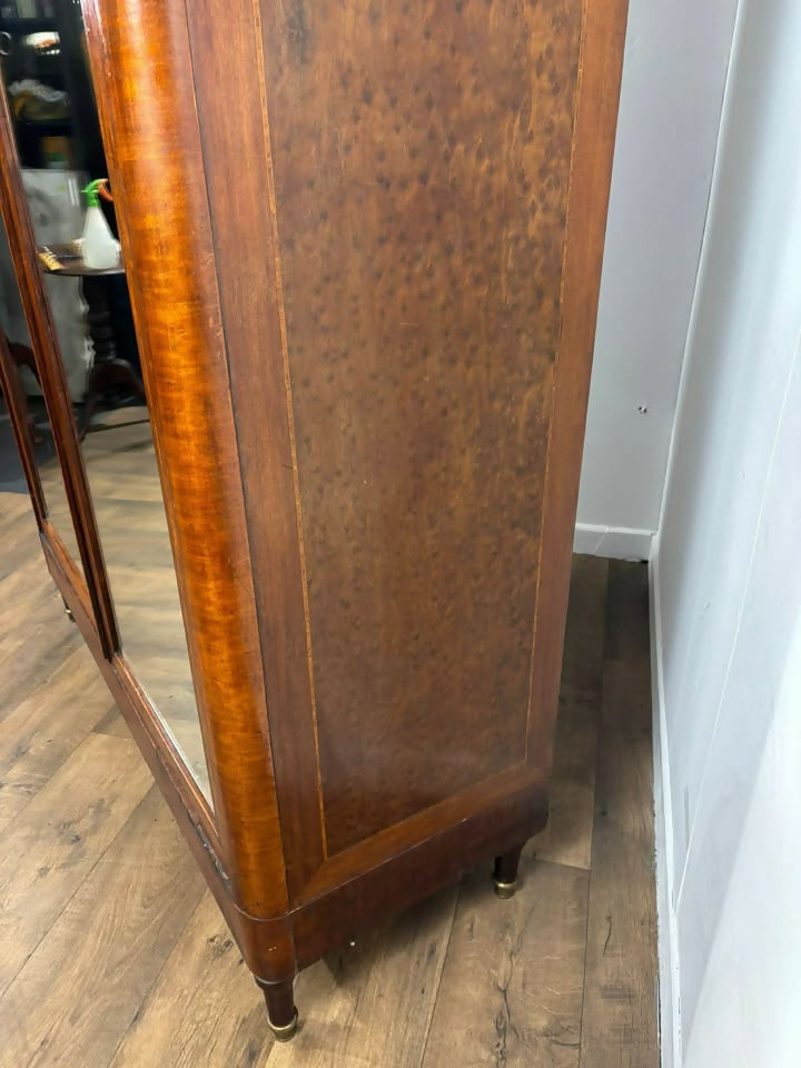 Antique French Louis XV Style Mirrored Armoire