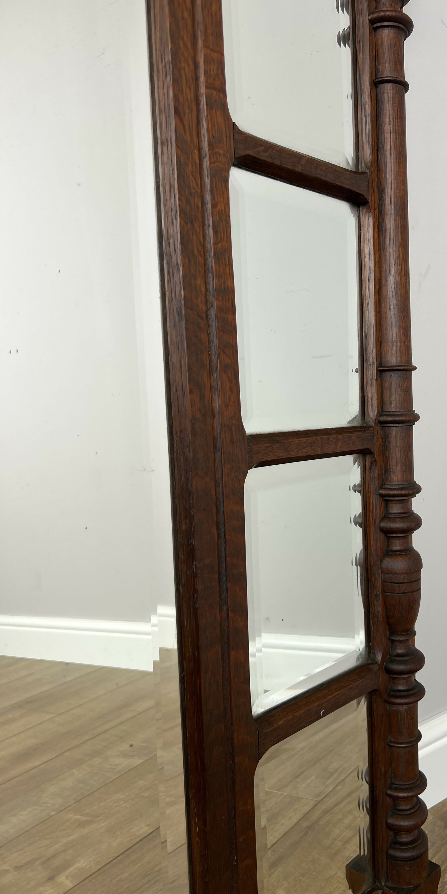 Mirror Antique French Oak Wall Mirror Bevelled Large Glass Wall Frame LOT 6370