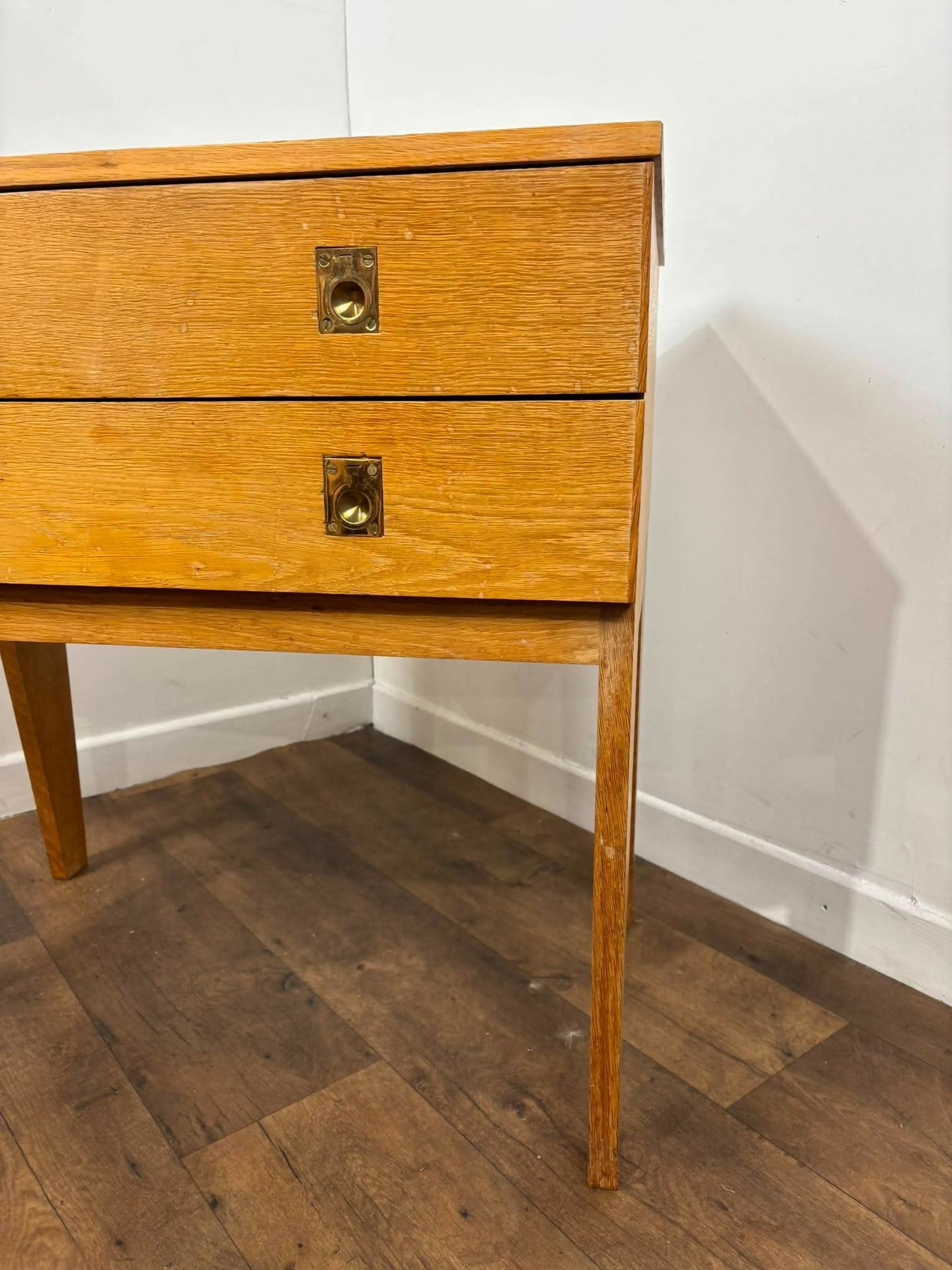 Vintage Golden Oak Two Drawer Chest