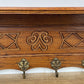Coat Rack Vintage French Oak Wall Mounted 6 Hooks Carved Rack Hanger LOT 6208