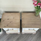 White Bedside Tables Pair | Solid Wood Nightstands with Drawer & Shelf | Hand Painted Vintage Side Tables | Bedroom Furniture Set