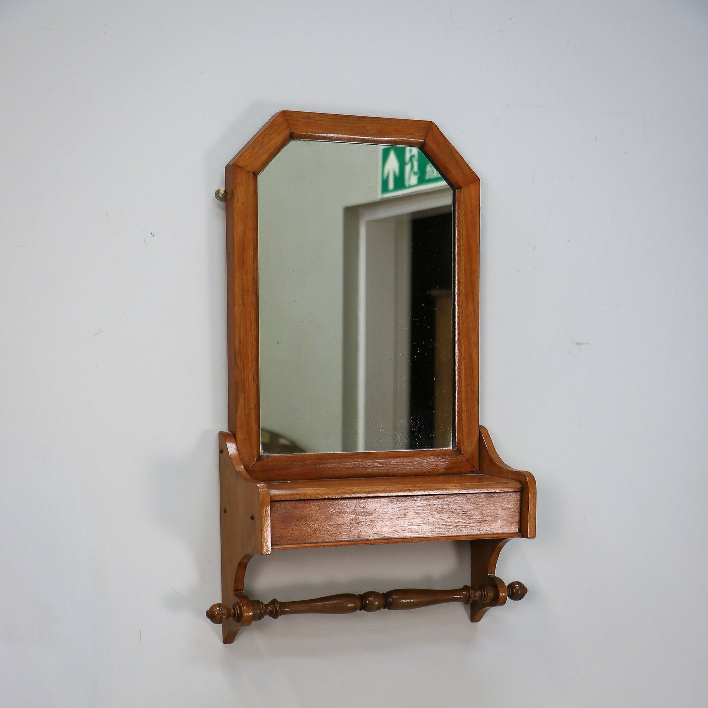 Arts and Crafts Bathroom Wall Mirror with Towel Rail and Box