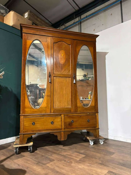 Edwardian Inlaid Mahogany Wardrobevb