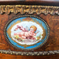 Victorian Inlaid Walnut Credenza Featuring Sevres Style Plaques