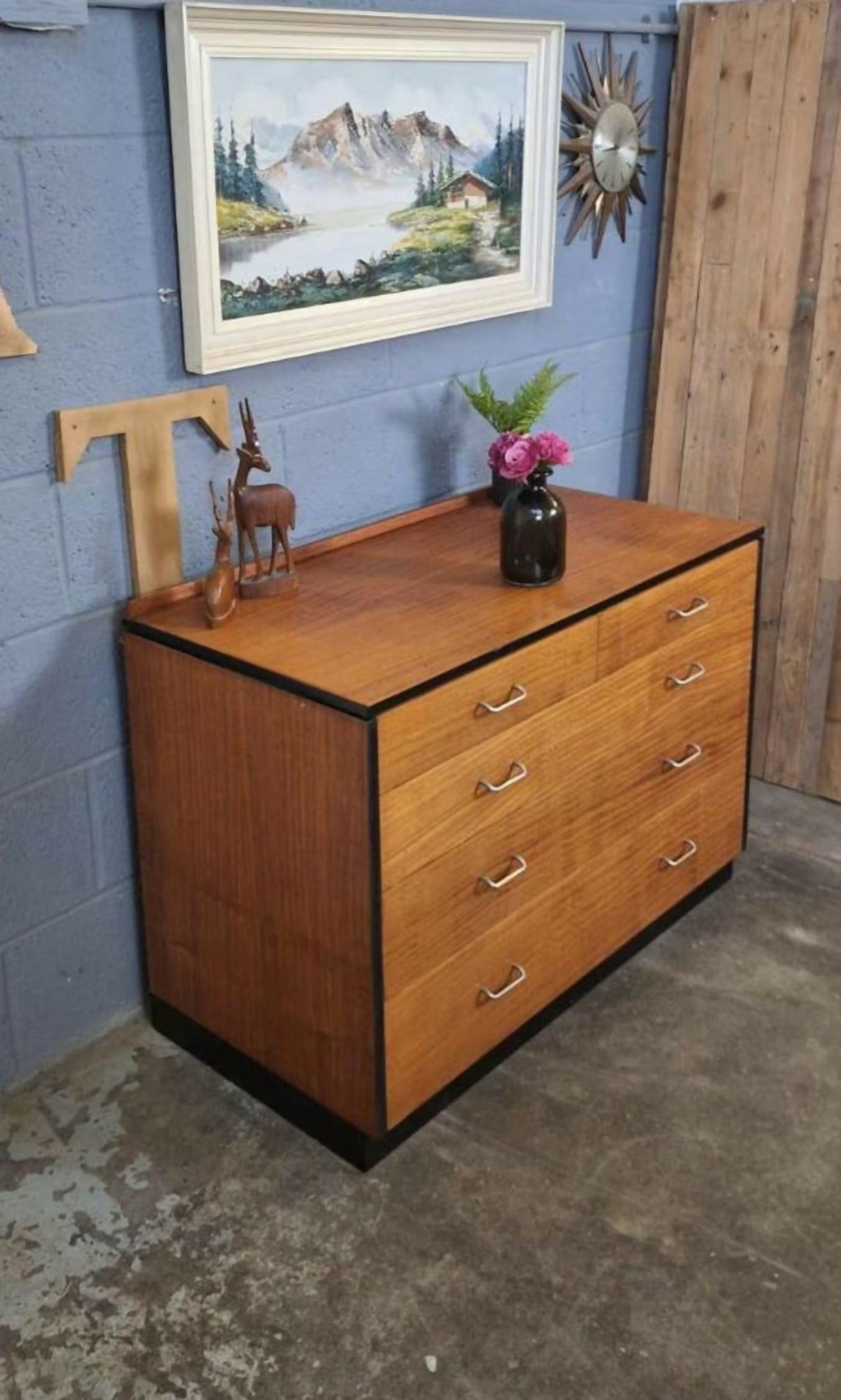 Chest of drawers ~ Teak ~ Vintage Industrial ex M.O.D. 1965