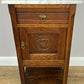 Bedside Table Antique French Style Marble Top Oak Cabinet Nightstand LOT 6244