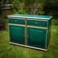 Green & Gold Repainted Pine Sideboard Dresser