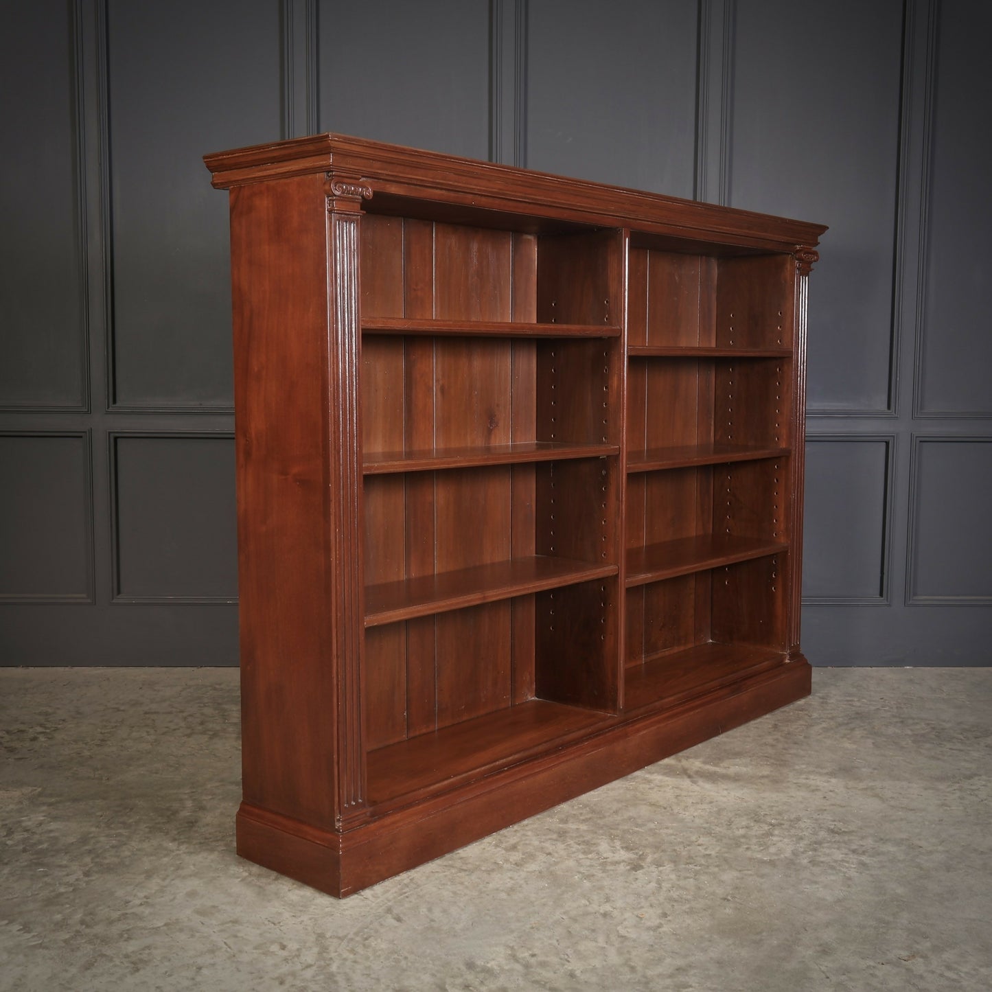Vintage Victorian Oak Open Bookcase