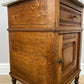 Bedside Table Antique French Style Marble Top Oak Cabinet Nightstand LOT 6235