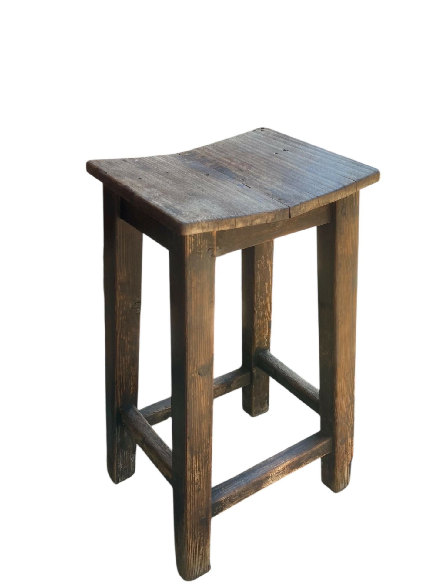 Antique rustic workshop stool
