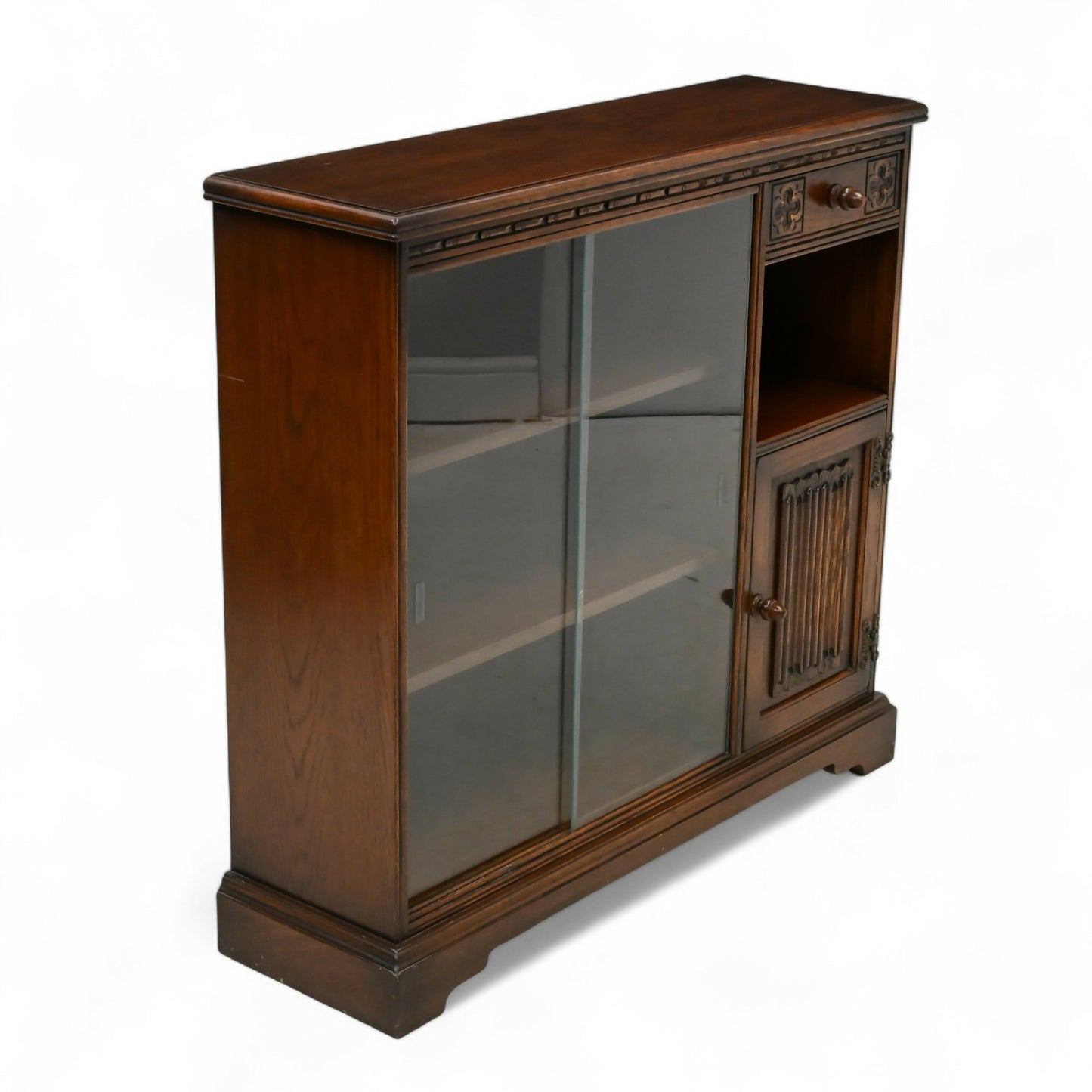 Old Charm Small Bookcase Cupboard Drawer Tudor Brown Finish FREE UK Delivery*. SBR10780/3107E