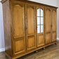 Wardrobe Vintage French Style Oak Five Door Mirrored Carved Armoire LOT 6517