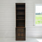 Ercol Narrow Mural Bookcase 3 Shelves Cupboard & Drawer Dark FREE* UK Delivery