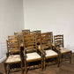 Set of Twelve Oak Yorkshire Style Ladderback Dining Chairs