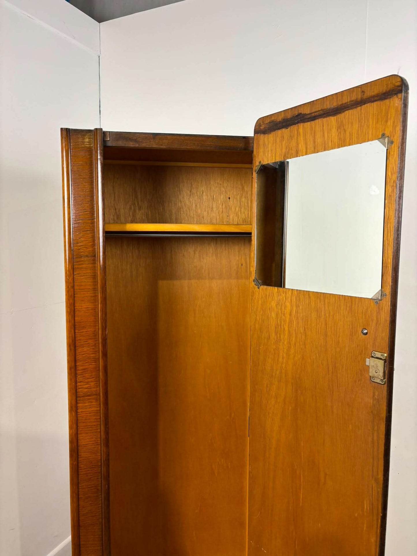 Vintage Oak Single Door Wardrobe