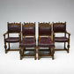 6 Old Charm Dining Chairs Studded Leather Seats/Backs Light Oak FREE UK Delivery