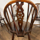 Vintage Set Of Four Oak Wheelback Dining Chairs