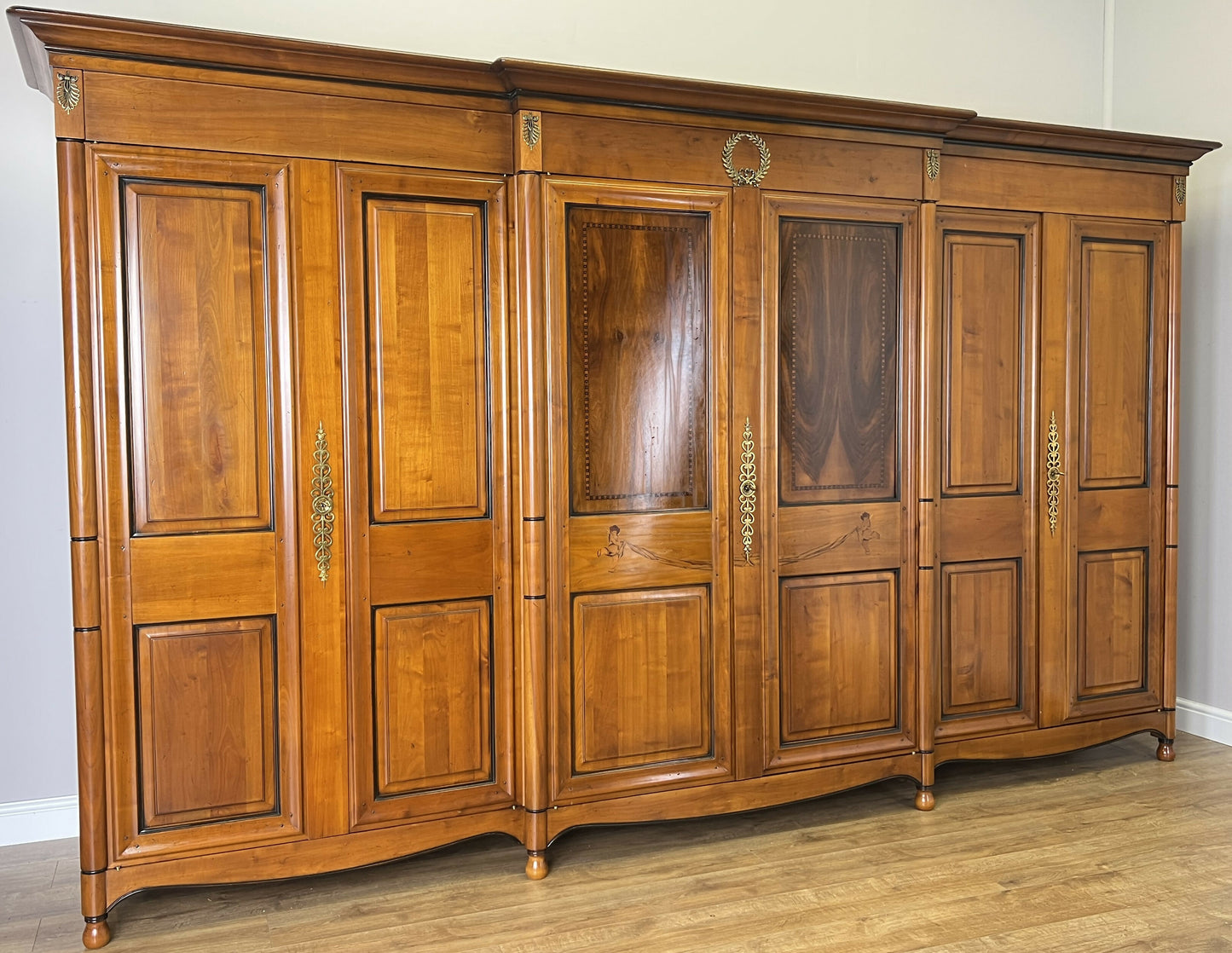 Wardrobe Vintage French Ehalt Six Door Carved Armoire Cabinet LOT 6112
