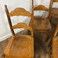 Set of Six Custom Made Elm Bar Back Dining Chairs