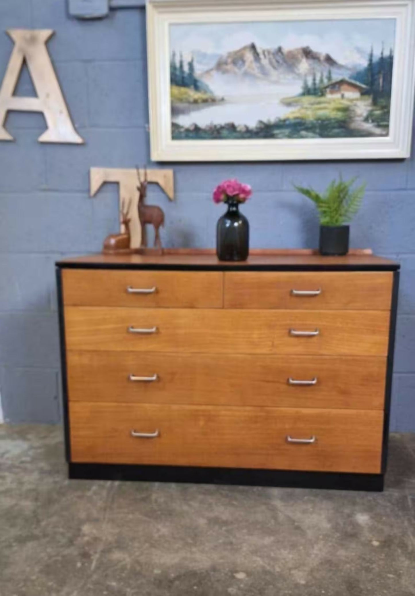 Chest of drawers ~ Teak ~ Vintage Industrial ex M.O.D. 1965