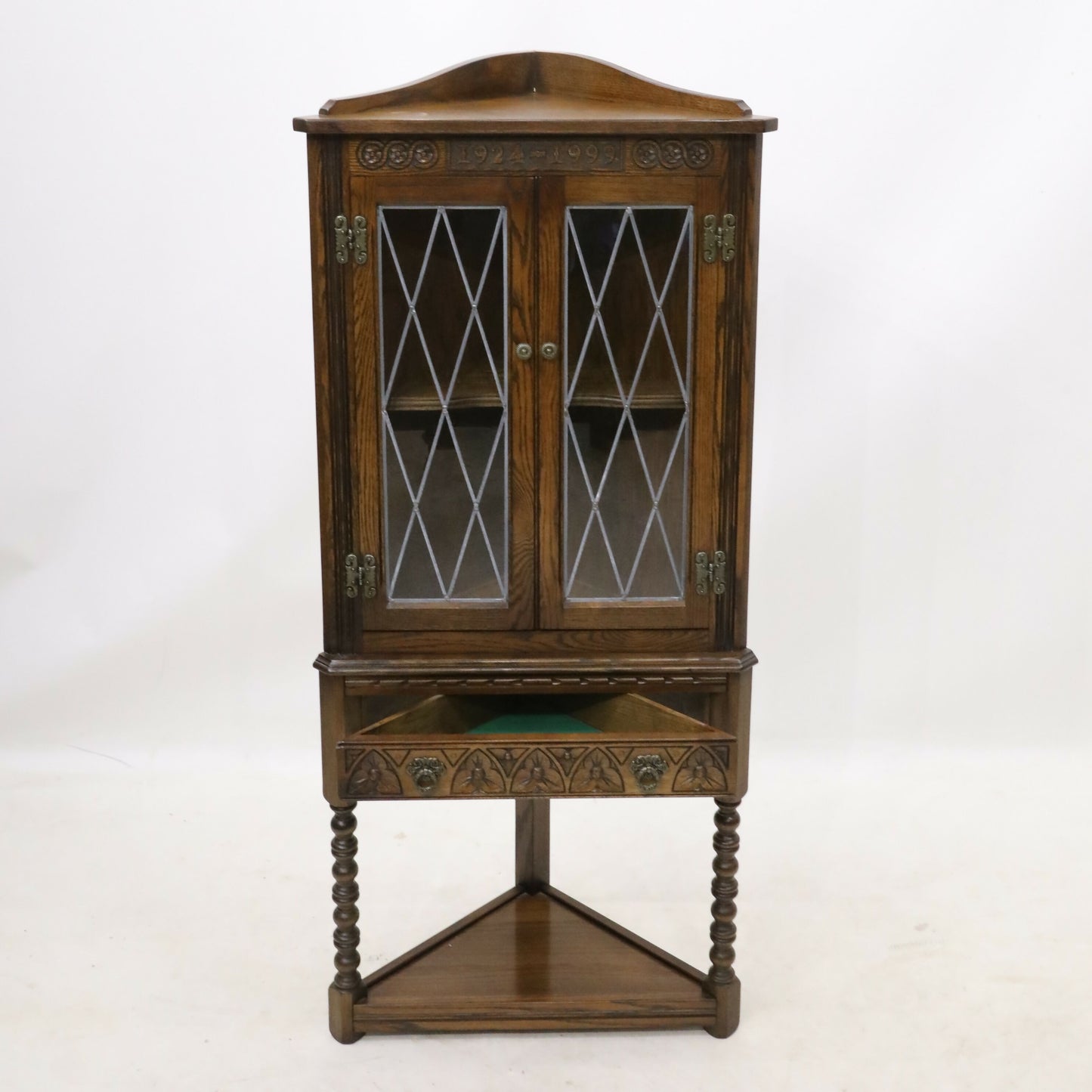 Old Charm 75 Anniversary Corner Display Cabinet Light Oak FREE UK Delivery. SBR9127/2005D