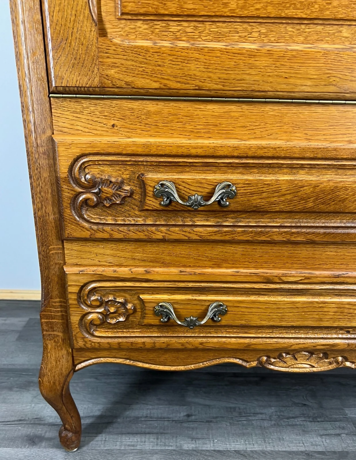 Cabinet Vintage French Louis XIV Style Drop Front Cupboard Sideboard LOT 2646
