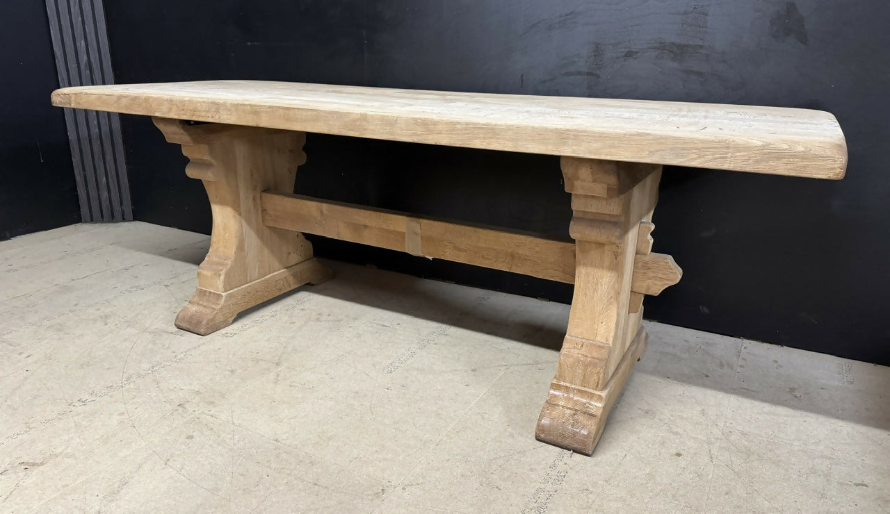 Bleached Oak Farmhouse Dining Table