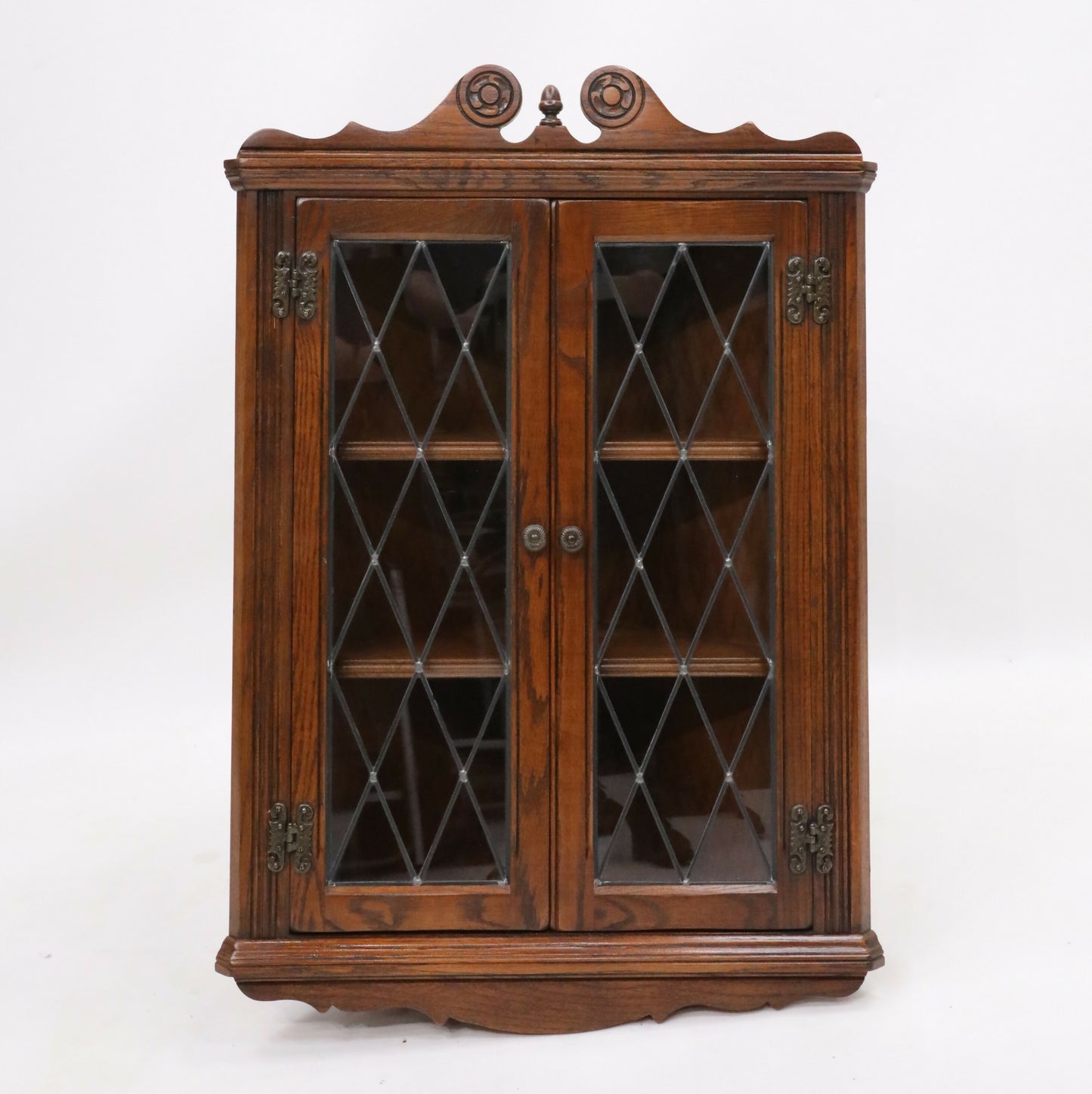 Old Charm Oak Hanging Corner Display Cabinet in Tudor Brown FREE UK Delivery. SBR9519/0309D