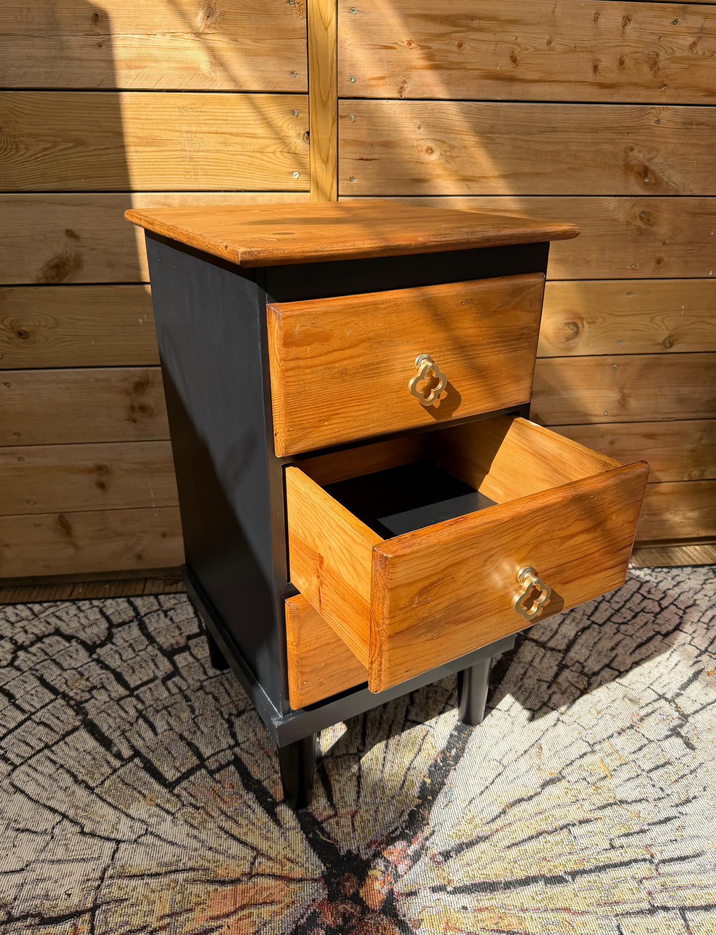 Little Black & Tan - Small single 3 drawer cabinet
