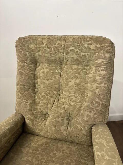 Pair of Reproduction Button Backed Upholstered Armchairs