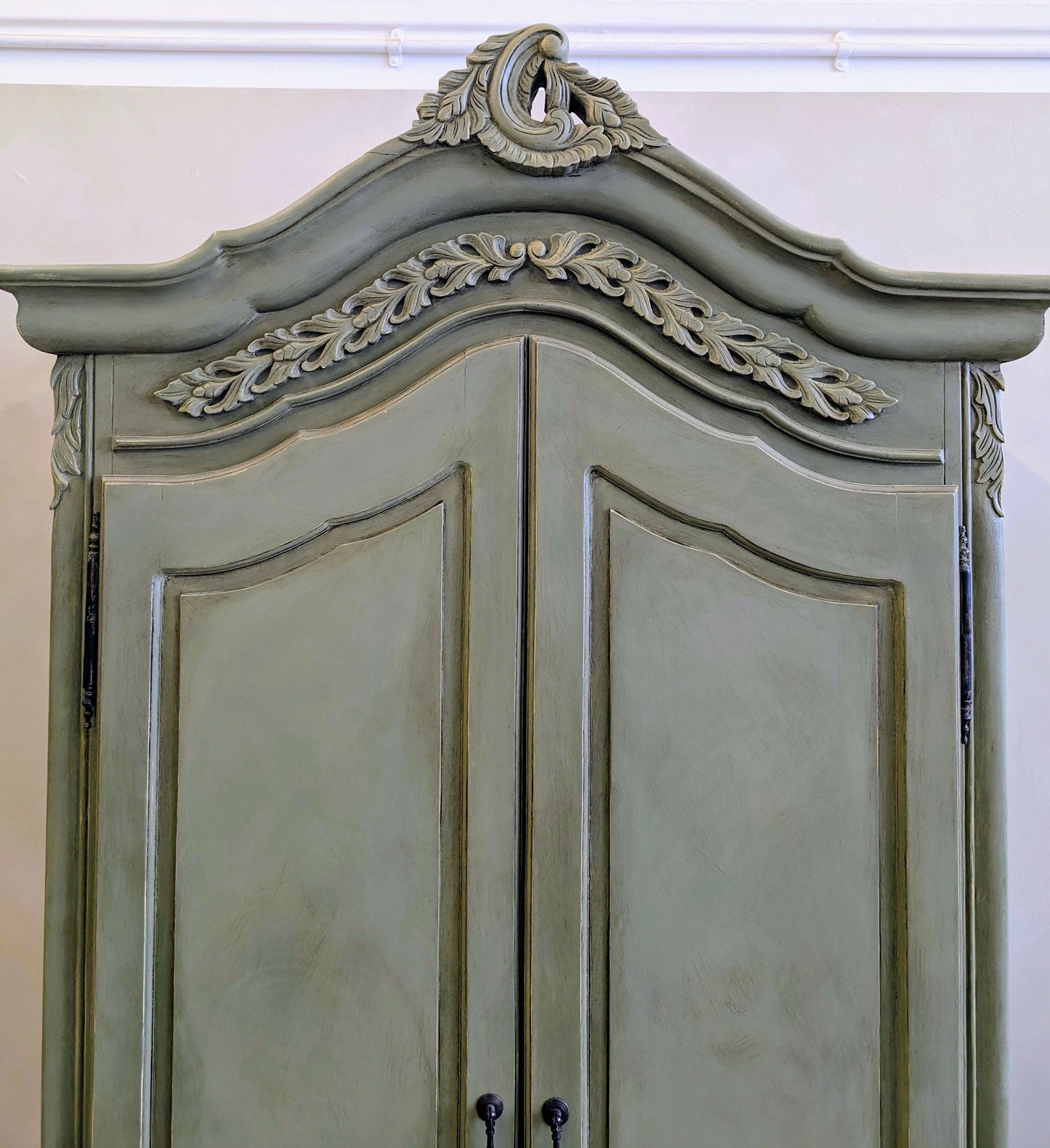 Vintage French Armoire Wardrobe | Hand Painted Double Wardrobe | Ornate French Bedroom Furniture