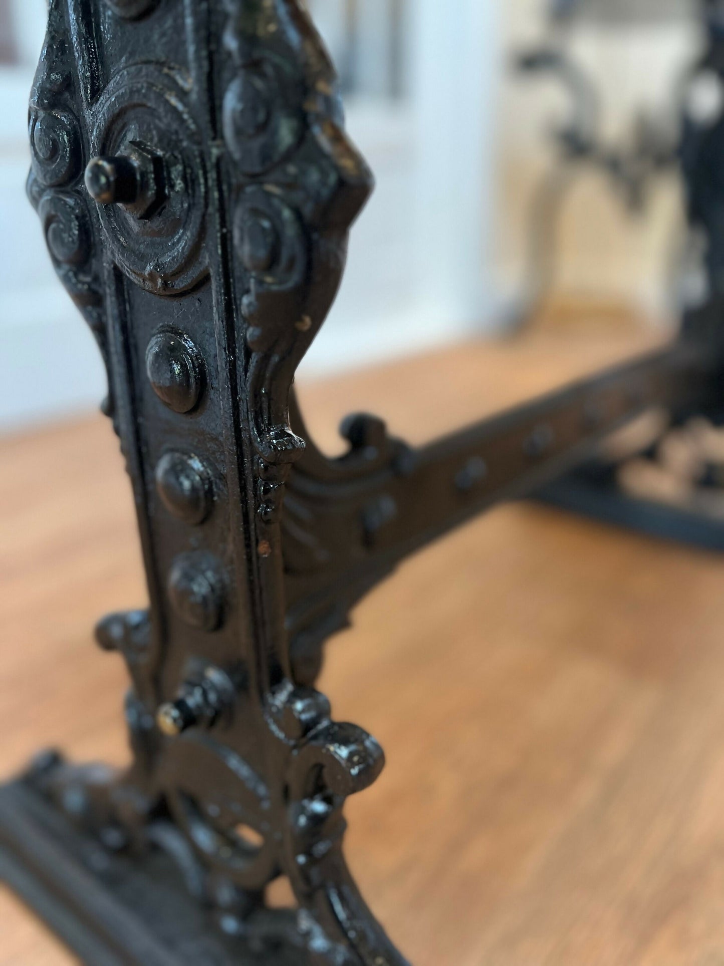 Cast Iron and Oak Hall Occasional Table