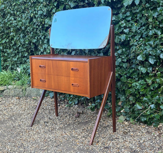 Vintage 1960's Danish Teak Vanity Table