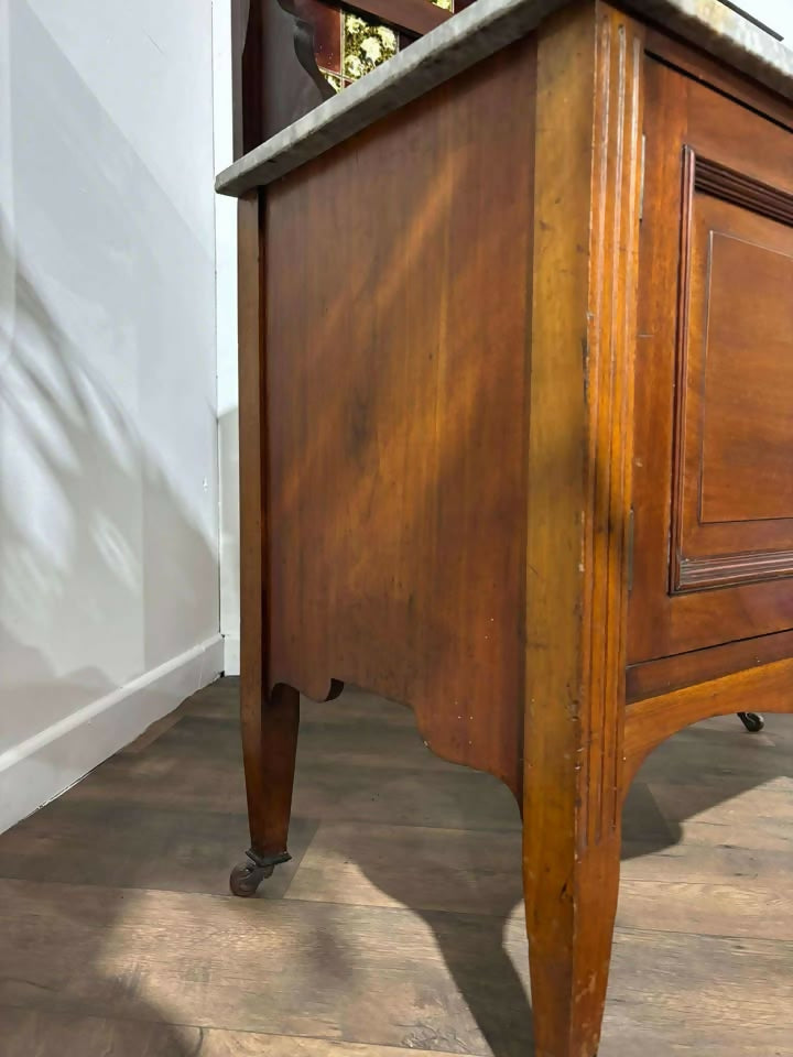 Edwardian Mahogany Marble Top Wash Stand