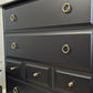 Stag minstrel white tallboy 7 drawer chest of drawers, professionally sprayed black