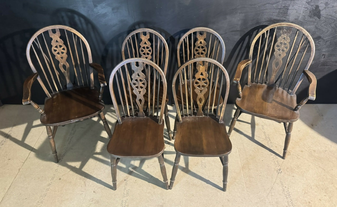 Set 6 Wheel Back Dining Chairs