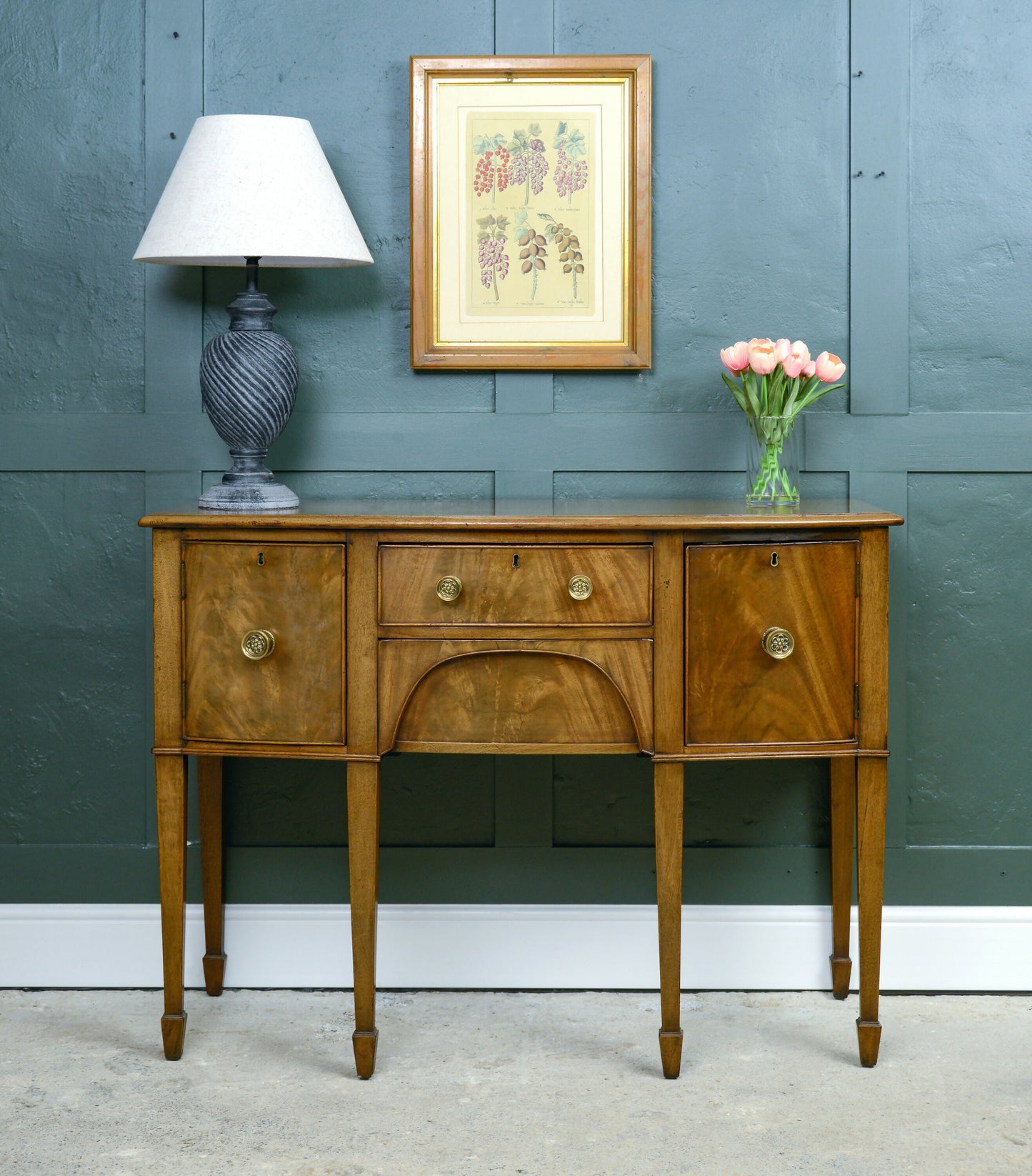 Georgian Bow Fronted Sideboard - Satinwood or Walnut