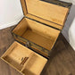 Victorian Oak Bound Travellers Trunk – Steamer Trunk with Original Travel Labels