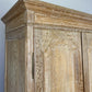 Wardrobe Vintage French Louis Shabby Chic Oak Four Door Carved Armoire LOT 6456