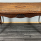 Coffee Table Vintage French Louis XV Cane Top Oak Carved Table LOT 3861
