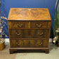 George II Walnut Burr Writing Bureau Desk Antique Beautiful Stunning