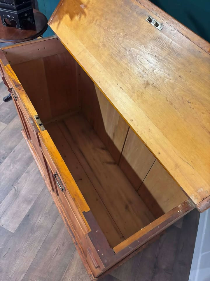 Victorian Pine Chiffonier Base - Linen Cupboardc
